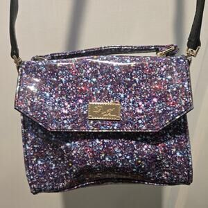 Betsey Johnson Blaney Embossed Satchel Crossbody purple
